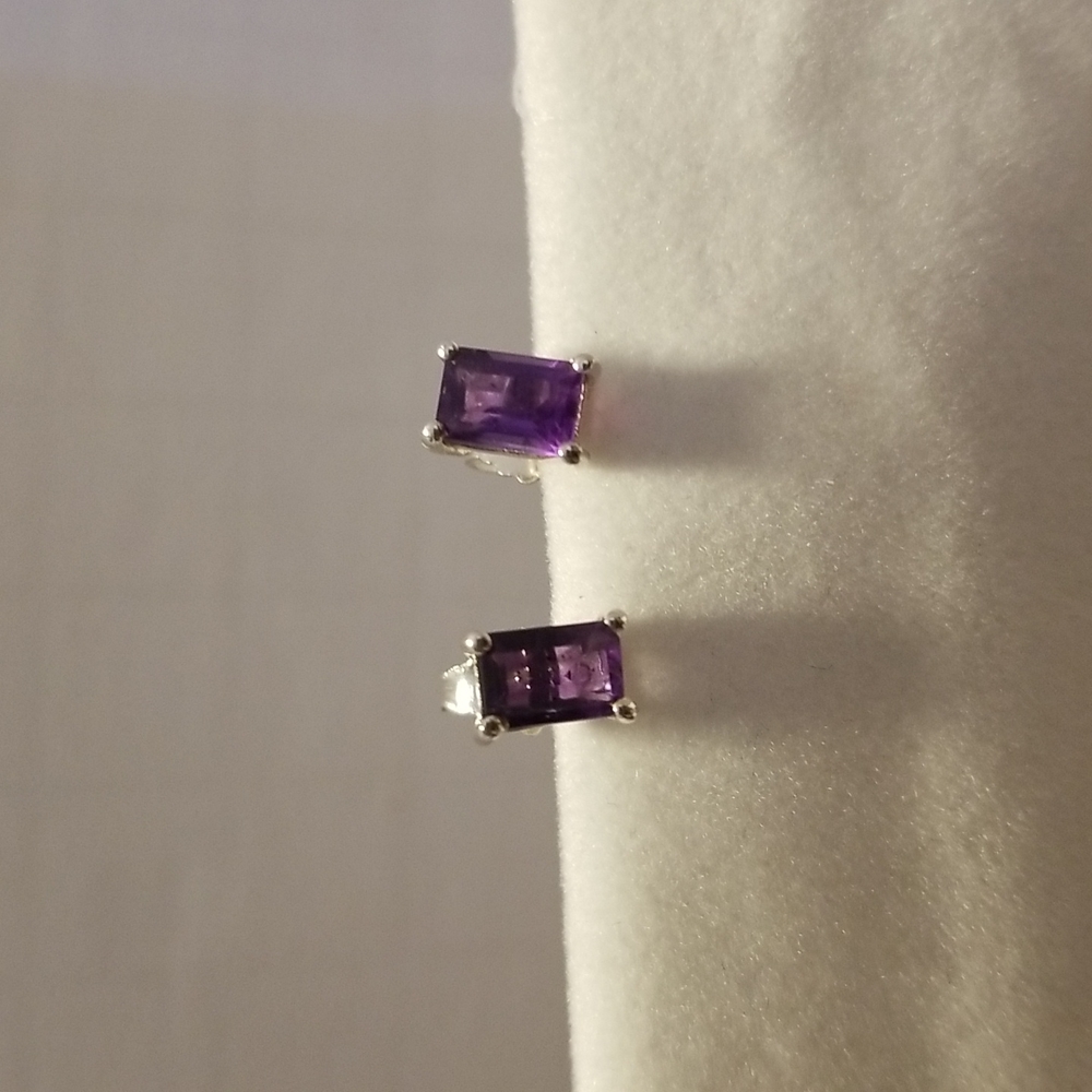 Amethyst Sterling Silver Post Earrings